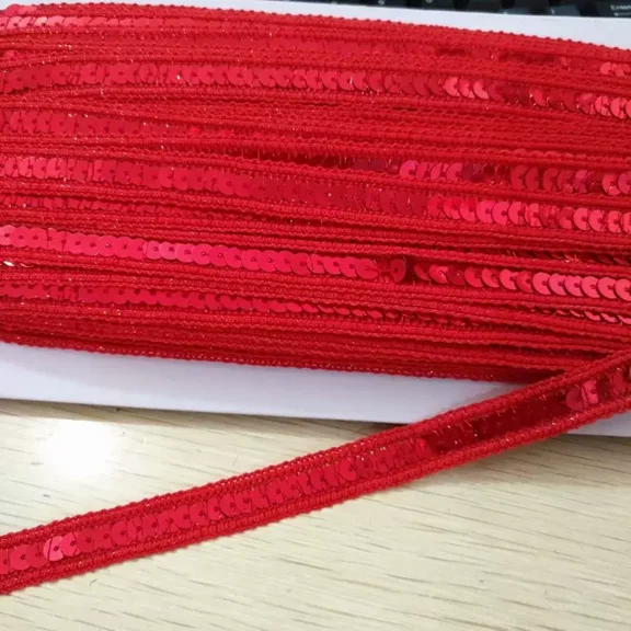 Namzi Sparkly Sequin Trim, 0.5 Inch Flat Glitter Sequin Ribbon,Bling Fabric Sewing Crafts Embellishment,10 Yards,G04