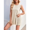 thumbnail image 5 of Women's Sleeveless Sweater Fit Tunic Tops 2 Piece Set Shorts Outfit Top for Summer Casual Beach Vacation Color XL, 5 of 8