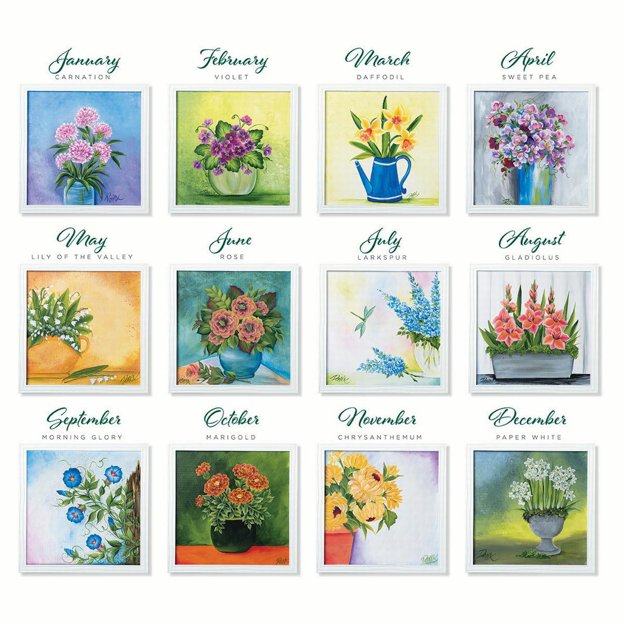 FolkArt One Stroke Learn to Paint Flower of the Month Kit, 35 Piece