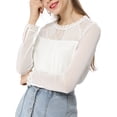 thumbnail image 1 of INSPIRE CHIC Blouses Décontractées pour Femmes à Col Rond en Dentelle Florale à Manches Longues en Chiffon, 1 of 6