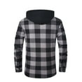 thumbnail image 4 of WTOBBY Men's Flannel Button-Up Jacket, Plaid Fleece Lined with Chest Pockets, Warm Casual Stylish Layer for Daily, Work, and Weekend Activities,Gray 3XL, 4 of 5