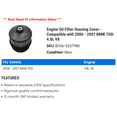 thumbnail image 2 of Engine Filter Housing Cover - Compatible with 2006 - 2007 BMW 750i 4.8L V8, 2 of 2