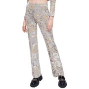 Maje womens Paneli Pant, T34, Silver