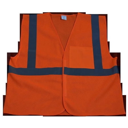 OVM2-EC-L-XL Safety Vest Economy Line Ansi Class Ii Orange Mesh Large & Extra Large