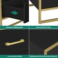 thumbnail image 7 of Dextrus Nightstand End Side Table, 2 Drawers, Metal Frame for Bedroom Living Room, Black and Gold, 7 of 7