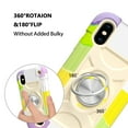thumbnail image 4 of for iPhone XR Case with Ring Stand, Heavy Duty Military Grade Rugged Shockproof Silicone Rubber Magnetic 360 Ring Kickstand Holder Case for Women Girls For iPhone XR, Beige Purple, 4 of 6
