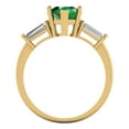 thumbnail image 3 of 2.5 ct Pear Cut Simulated Emerald 3 Stone 14K Yellow Gold Womens Engagement Ring, 3 of 5