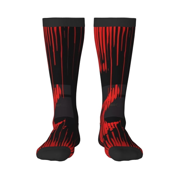 Fotbe Minimalist Skull Red Calcetas Divertidas Estampadas para Hombre y Mujer, Calcetas de Algodón hasta la Rodilla para Caminar, Correr, Enfermería y Embarazo