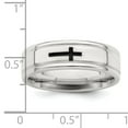 thumbnail image 2 of Sterling Silver Rhodium-plated 6mm Enamel Fancy Band Size 8.5 Size 8.5, 2 of 5