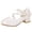 White, variant on Girls Dress Shoes Mary Jane Flower Girl Low Heels Princess Shoes for Wedding Party