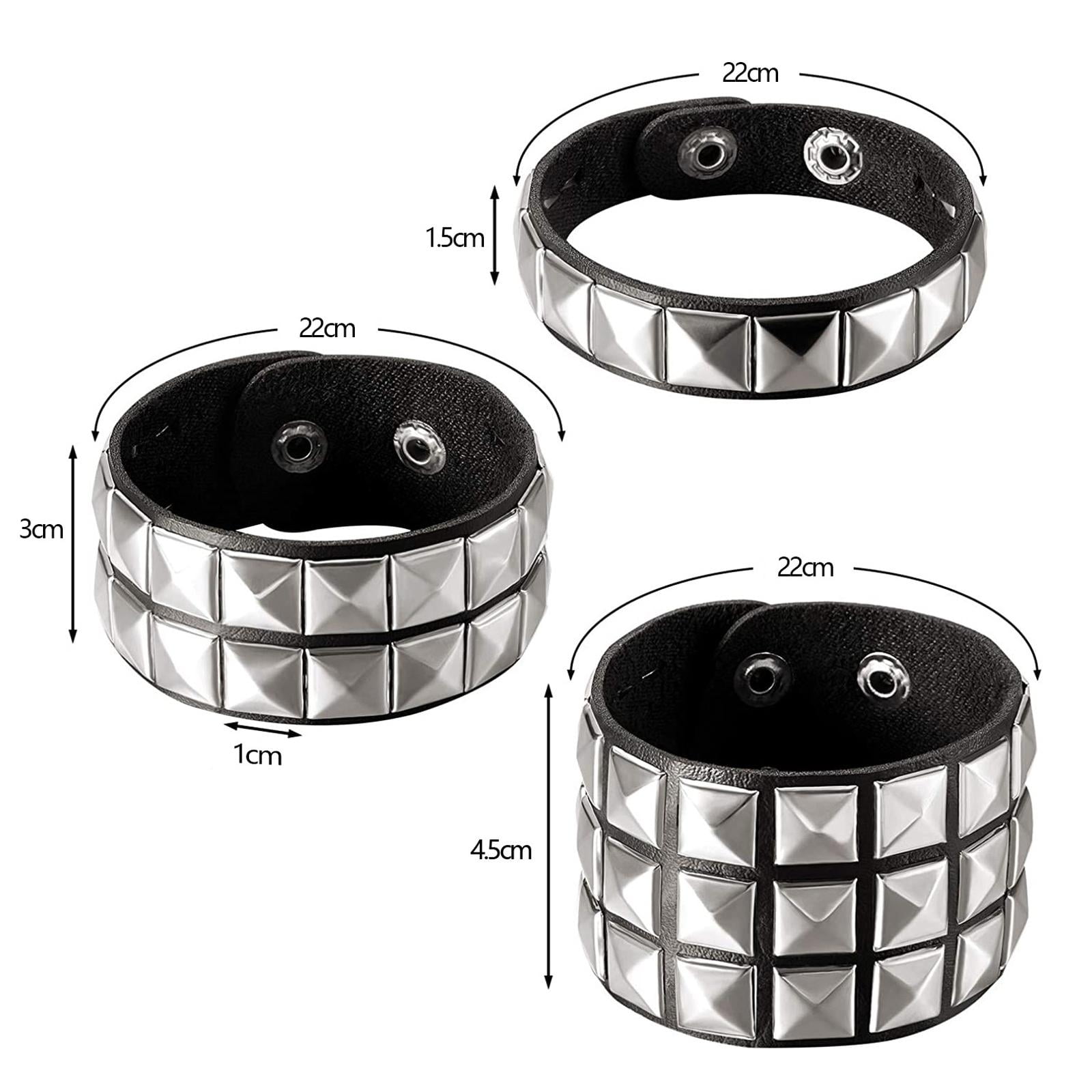 HILABEE Studded Punk Adjustable Bracelet, 3 Piece - Walmart.com