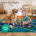 thumbnail image 4 of ODIKA 6'x9' Ultra-Soft Area Rug, Striped Retro Abstract Bold Prism Vibrant Mid Geometric Century Playful None Washable, Bare feet friendly, Silk-Touch for Guest Room, Bedroom, 4 of 7