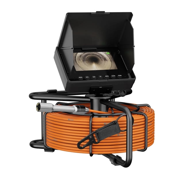 Sewer Pipe Inspection Video Camera, Card DVR IP68 Drain Sewer Pipeline Industrial Endoscope 4.3" Monitor ,Easy to Operate
