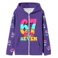 thumbnail image 6 of 67 Sweatshirt Kids,Boys Digital Graphic Print Zip Up Hoodie Long Sleeve Athletic Pullover Jacket Full Zip Hooded Sweatshirt for Outdoor Casual School Wear,67 Hoodie Kids,3-4 Years,Purple, 6 of 6