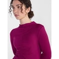 thumbnail image 5 of Scenario Women's Shirred Mock Neck Top with Long Sleeves, Sizes XS-XXXL, 5 of 6
