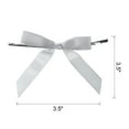 thumbnail image 2 of Unique Bargains 50Pcs Mini Ribbon Bow 3.5' Twist Tie Mini Fabric Satin Ribbon Flower Bows Craft DIY Sewing Bows Light Silver, 2 of 5
