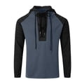 thumbnail image 4 of Pantalones Cortos de Cordón para Hombre Verano Primavera Color Bloqueado Moda Deportes Casuales Sudadera para Hombre Sudadera con Capucha Cuello Abierto Ajuste Suelto, 4 of 7