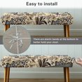 thumbnail image 4 of Jiueut Leopard Tropical Flower Leaf Print Dining Bench Slipcover, Breathable Bench Seat Protector Cover with Elastic Band Dustproof Rectangle Seat Cushion Long Chair Cover for Home Hotel, 4 of 7