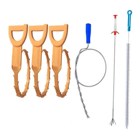 HUSERYT 6 Pack Spring Loaded Drain Unclogging Tool - Sink Unclogging ...