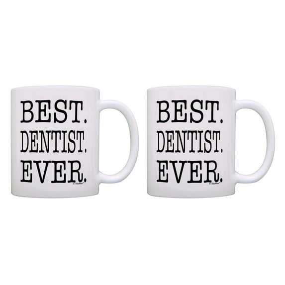 ThisWear Best Dentist Mug Set Best Dentist Ever Mugs Dentistry 11 ounce 2 Pack Coffee Mugs