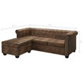 thumbnail image 4 of vidaXL L-shaped Chesterfield Sofa Artificial Leather Brown, 4 of 5