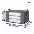 thumbnail image 3 of LOWLHOME Storage 1-Pack Clothes Organizer Storage Bags, Foldable Storage Box with Large Clear Window Sturdy Handles, for Blankets Pillows Bedding,84L, 3 of 6