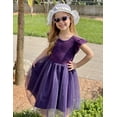 thumbnail image 6 of Oudiya Toddler Girls Lace Tutu Dress 3 Layer Tulle Ruffle Sleeve Summer Flower Girl Wedding Birthday Dress, 6 of 7