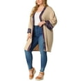thumbnail image 4 of Agnes Orinda Women's Plus Size Fall Kimono Boho Open Front Midi Cardigan, 4 of 5