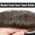thumbnail image 2 of Lyricalhair French Lace Toupee for Men Hairpieces Mens Toupee Human Hair Replacement System Bleached Knots Lace with Poly Hair Wig Units 7"X9" #310 Dark Brown with 10% Gray, 2 of 6
