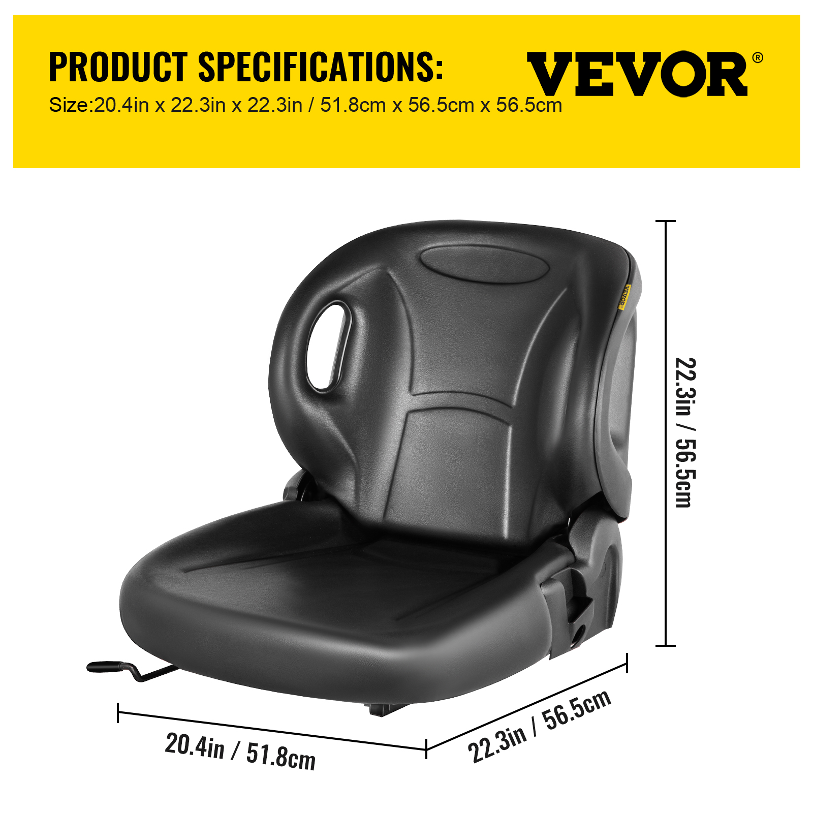 VEVOR Tractor Seat, Suspension Seat with 70° Adjustable Backrest