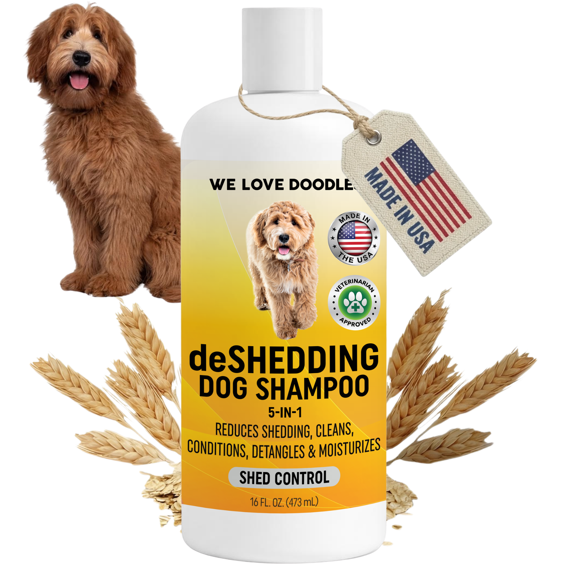 We Love Doodles 5-in-1 Deshedding Dog Shampoo, 16 oz