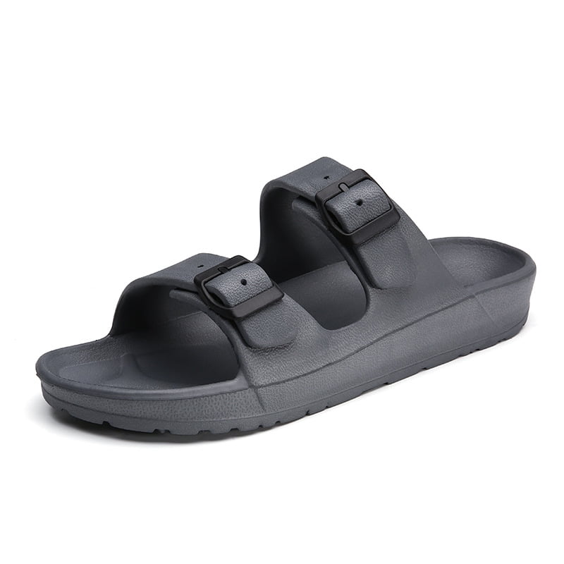 women's comfort slides double buckle adjustable eva flat sandals