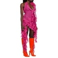 thumbnail image 4 of Robe Longue à Fleurs 3D pour Femmes Robe à Franges Florale Sans Manches Dos Ouvert à Franges Robe en Tulle Transparent, 4 of 9