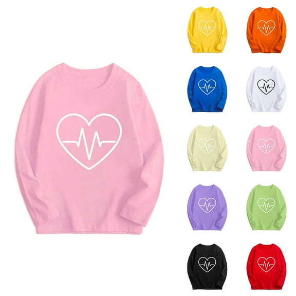 Ahuyic Kids Casual Long Sleeved Blouse Top, Autumn/Winter Long Sleeve For Kid, Fashion Girls And Boy's Casual Children Long Sleeve Printing Long Sleeve Round-Neck Blouses & Shirts