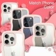 thumbnail image 7 of JETech Cute Case for iPhone 15 Pro Max 6.7-Inch, Wave Frame Curly Shape Shockproof Phone Cover for Women and Girls, Clear Hard PC Back (Pink), 7 of 7