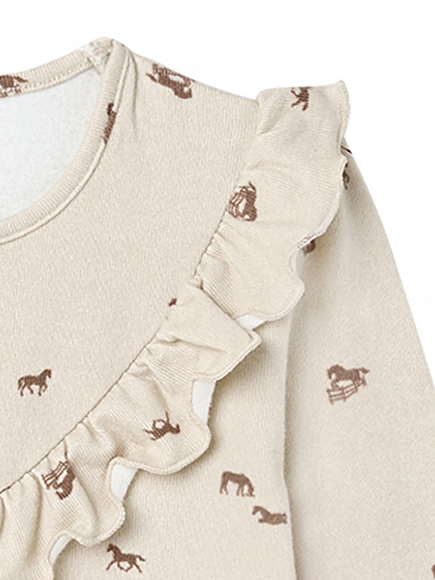 Modern Moments by Gerber Toddler Girl Ruffle Long Sleeve Top, Sizes 12M-5T