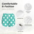 thumbnail image 6 of Lsque Teal Turquoise And White Polka Dot Printed Women's Running Shorts with Liner Pockets,Elastic Quick Dry Workout Athletic Gym Yoga Shorts,Womens High Waist Shorts-Medium, 6 of 9