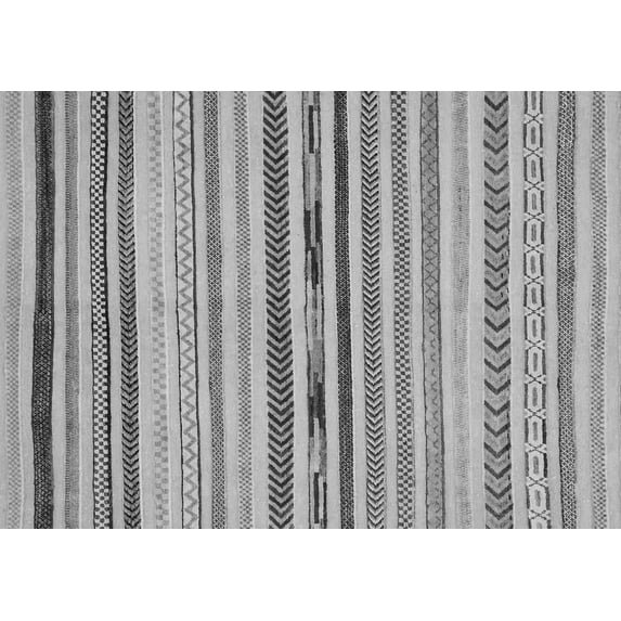 Ahgly Company Indoor Rectangle Abstract Gray Modern Area Rugs, 5' x 8'