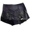 thumbnail image 2 of Gym Underwear Women Women's Lace Underwear Mid-Waisted Ice Silk Full Cover Underwear Soft Satin High Waisted Panties Lightweight Breathable Underpant Briefs High Cut Underwear Women Black XL, 2 of 3