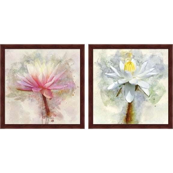 Great Art Now Pretty in Pastel by Leda Robertson, 2 Piece Framed Art Set Each 13"W x 13"H