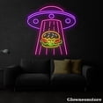 thumbnail image 3 of Glowneon UFO Abduction Burger Neon Sign, Alien Abducting Burger Led Sign, UFO Neon Sign, 3 of 5