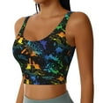 thumbnail image 2 of Goofa Retro Truck Printed Sports Bras for Women, High Impact Running Bra Workout Crop Tank Tops Longline Sports Bra Push up-XX-Large, 2 of 9