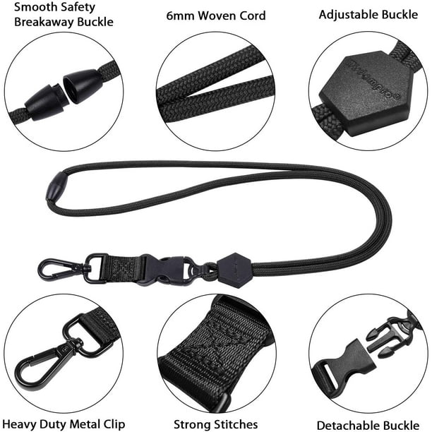 Wisdompro 2 Pack of 23 inch Durable Round Cord Adjustable Lanyard