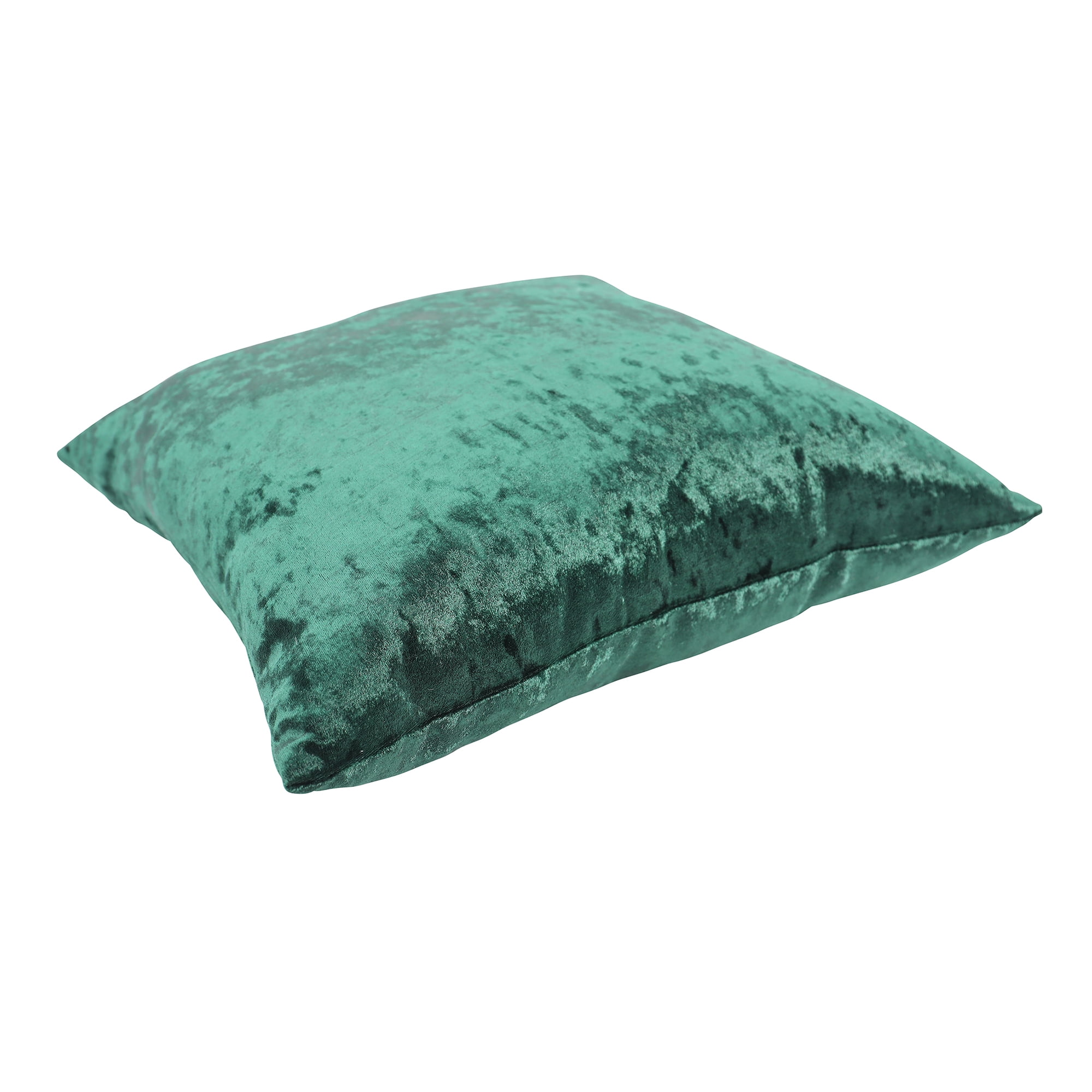 Mainstays Crushed Velvet Decorative Pillow, 18" x 18", Dark Green