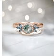 thumbnail image 2 of KANISHKAGEMS&JEWELS 2 Ct 6mm /Round Shape Moss Agate Ring Alexandrite Bridal Wedding Cluster Ring CZ Diamond Halo Gift Ring, 2 of 6