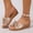 Gold, variant on Bow Wedge Sandals for Women Platform Sandals Slides Open Toe Slip On Casual Summer Mules High Heels Black 6(37)