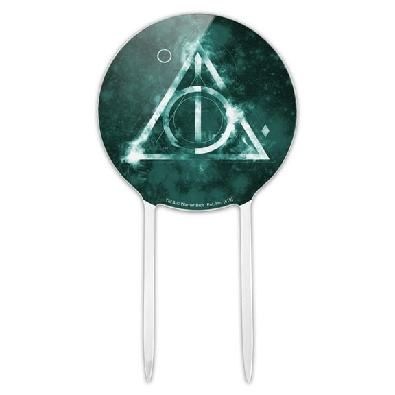Acrylic Harry Potter Deathly Hallows Logo Cake Topper Party Decoration for Wedding Anniversary Birthday Graduation