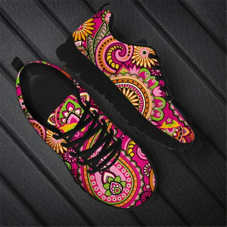 

Luxury Designer Cute Bohemia Mandala Flower Print Ladies Sneakers Jogging Running Shoes For Women Lace Up Air Flat Casual Shoes