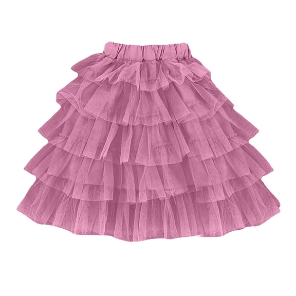 EnJoCho Children's Half Skirt Solid Color Cake Yarn Skirt Girls' Half Skirt Yarn Short Skirt Tulle Petticoat Skirt Layered Underskirt Vintag𝖾 50s Rockabilly Style Short Skirts