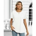 thumbnail image 3 of Rosvigor Blouses for Women Short Sleeve Shirts Casual Dressy Summer Tops with Pleats, 3 of 7